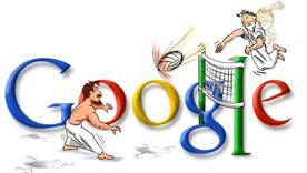 Google Doodle VIII celebrates the 2004 Summer Olympics in Athens